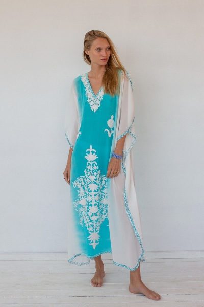 Kashmir Silk Butterfly Kaftan