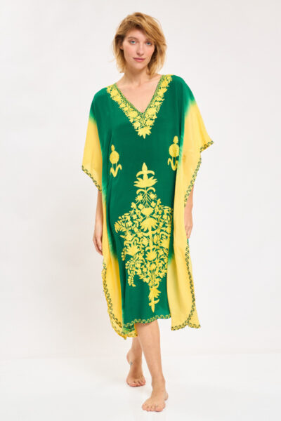 Kashmir Silk Butterfly Kaftan