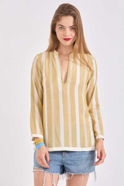 Blue Moon Beige Stripes Shirt