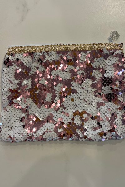 Sequins Purse White & Pink