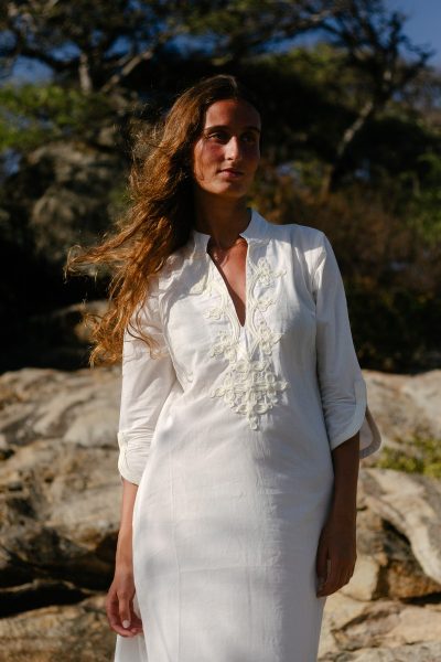 New York Maxi 3/4 Sleeve White