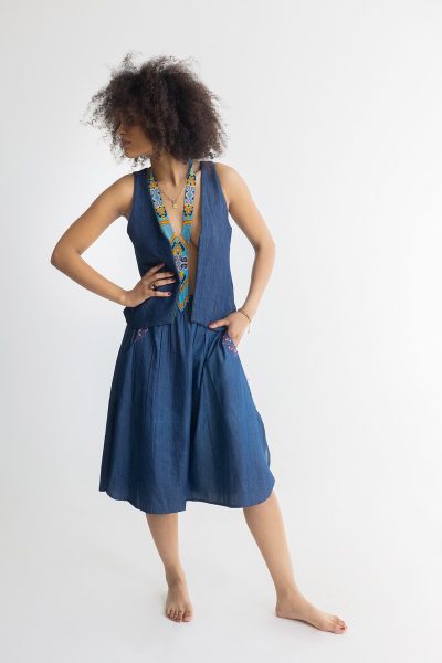 Midi Denim Skirt