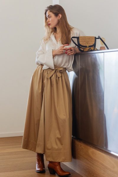 Taft Maxi Beige Skirt