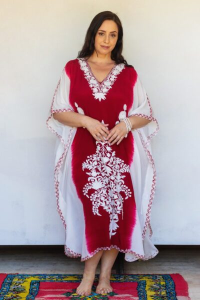 Queen Size Kashmir Silk Butterfly Kaftan