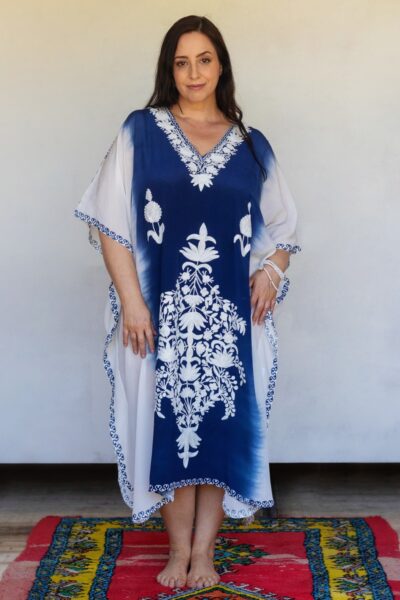 Queen Size Kashmir Silk Butterfly Kaftan