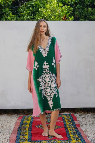 Kashmir Silk Butterfly Kaftan
