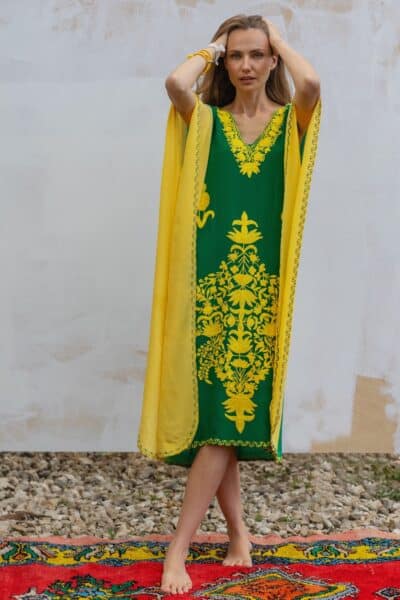 Kashmir Silk Butterfly Kaftan