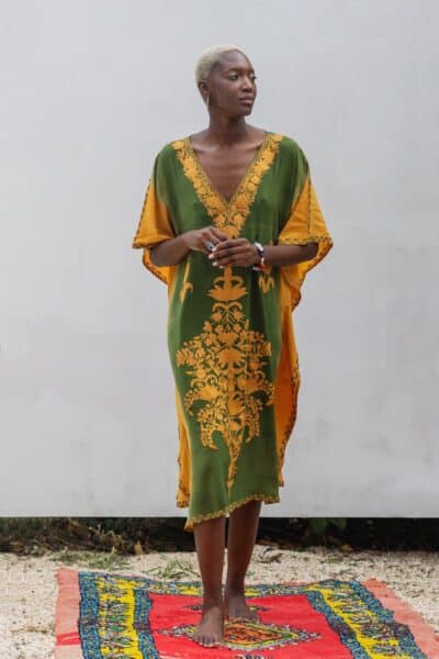 Kashmir Silk Butterfly Kaftan