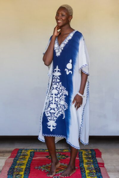 Kashmir Silk Butterfly Kaftan