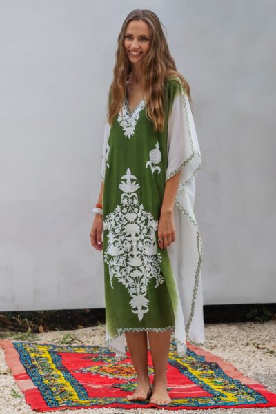 Kashmir Silk Butterfly Kaftan