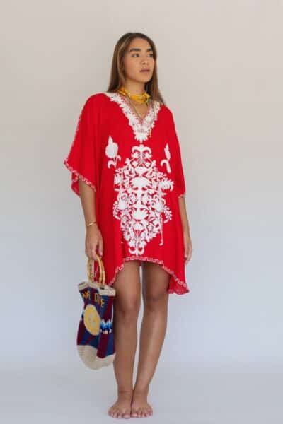 Kashmir Cotton Tunic Red