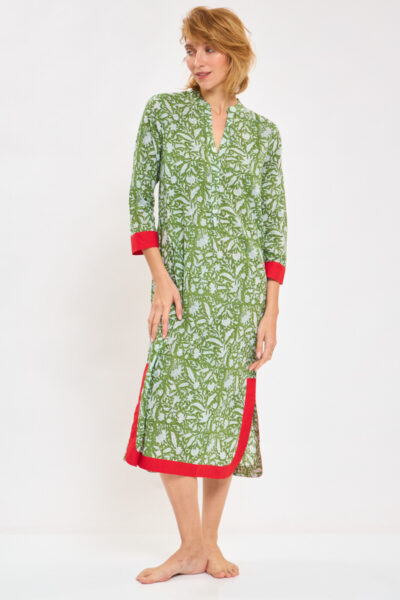 Blue Moon Maxi Green Leaf Dress