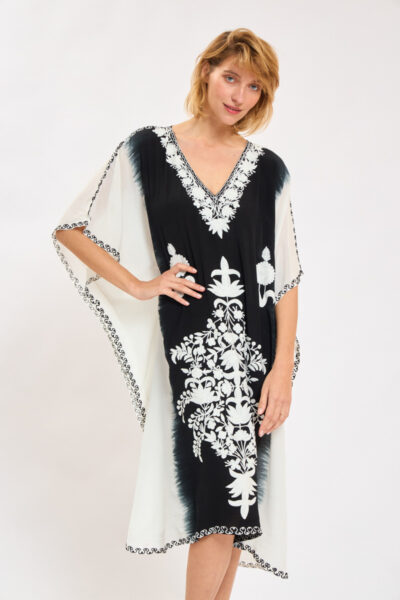 Kashmir Silk Butterfly Kaftan